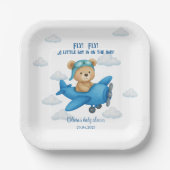 Schattigee teddybeer op Baby shower | Papieren Bordje (Voorkant)