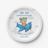 Schattigee teddybeer op Baby shower | Papieren Bordje (Voorkant)