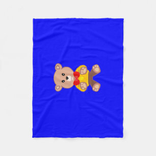 Schattigee teddybeer op blauw fleecedeken fleece deken