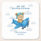 Schattigee teddybeer op een Baby shower | Kartonnen Onderzetters (Voorkant)