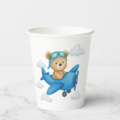 Schattigee teddybeer op het Baby shower van het vl Papieren Bekers (Achterkant)