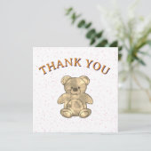 Schattigee teddybeer op maat bedankkaart (Staand voorkant)