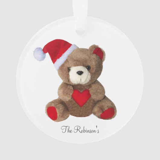 Schattigee teddybeer op wit ornament (achterkant)