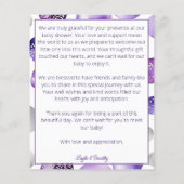 Schattigee teddybeer paarse baby shower dank u kaa (Achterkant)