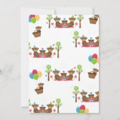 Schattigee teddybeer picknick 1e verjaardagsfeest  kaart (Achterkant)