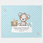 Schattigee teddybeer picknick Baby shower Fleece Deken (Voorkant (Horizontaal))