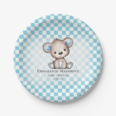 Schattigee teddybeer picknick Baby shower Papieren Bordje (Voorkant)