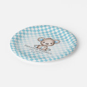Schattigee teddybeer picknick Baby shower Papieren Bordje (Gekanteld)