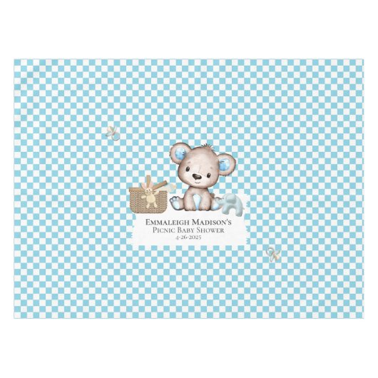 Schattigee teddybeer picknick Baby shower Tafelkleed (Voorkant (Horizontaal))