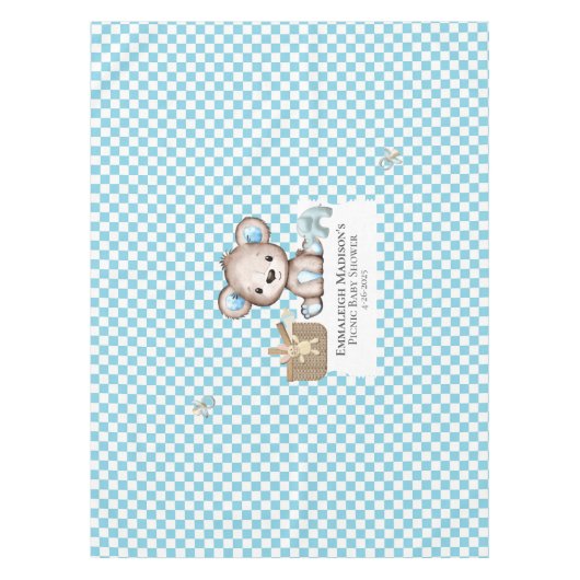 Schattigee teddybeer picknick Baby shower Tafelkleed (Voorkant)