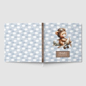 Schattigee teddybeer piloot Baby shower gastenboek (Volledig)