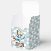 Schattigee teddybeer piloot Blue Baby Party gunstb Bedankdoosjes (Geopend)