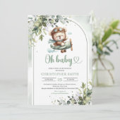 Schattigee teddybeer piloot genderneutraal groen b kaart (Staand voorkant)