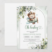 Schattigee teddybeer piloot genderneutraal groen b kaart (Voorkant / Achterkant)