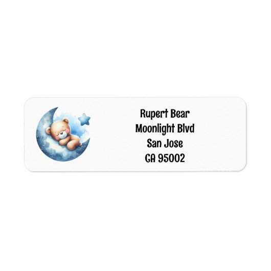 Schattigee teddybeer retouradres label (Voorkant)