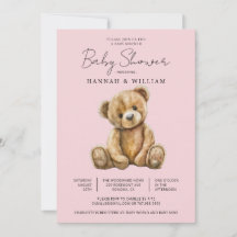 Schattigee teddybeer roze baby meisje Baby shower