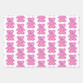 Schattigee Teddybeer Roze Custom Inpakpapier Vel (Voorkant 3)