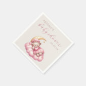 Schattigee teddybeer roze maan meisje Baby shower Servet (Hoek)