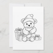 Schattigee teddybeer Santa Kinder kleurstof kerst Feestdagenkaart (Voorkant)