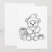 Schattigee teddybeer Santa Kinder kleurstof kerst Feestdagenkaart (Voorkant / Achterkant)