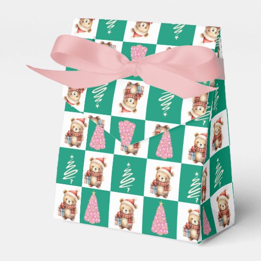 Schattigee teddybeer sinterklaas kerstboom feest bedankdoosjes (Voorkant Zijde)