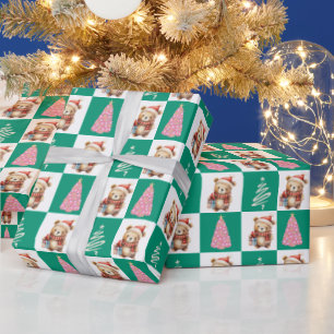 Schattigee teddybeer sinterklaas kerstboom feest cadeaupapier