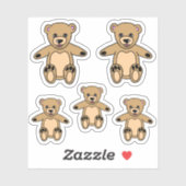 Schattigee teddybeer Speelgoed tekening Kinder Sti Sticker (Vel)
