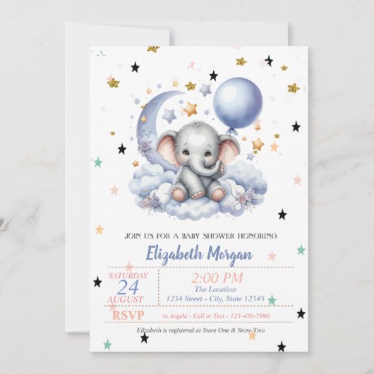 Schattigee teddybeer sterren prinses Baby shower Kaart (Voorkant)