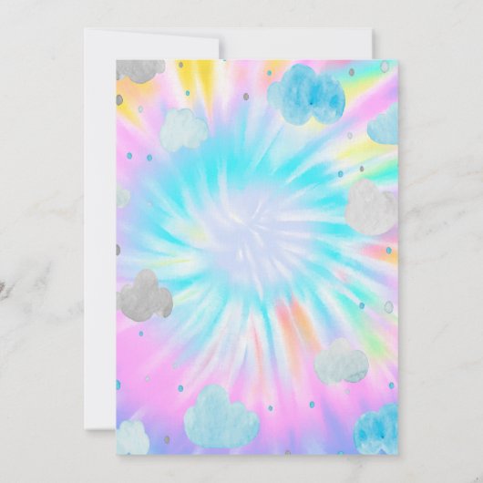 Schattigee teddybeer sterren wolken das dye Baby s Kaart (Achterkant)