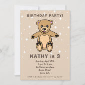 Schattigee teddybeer tekening beige jongen meisje  kaart (Voorkant)