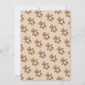 Schattigee teddybeer tekening beige jongen meisje  kaart (Achterkant)