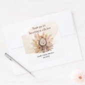 Schattigee teddybeer tropisch gedroogde palmpampas vierkante sticker (Envelop)
