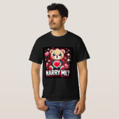 Schattigee teddybeer Trouw met mij Mannen Tshirt (Voorkant volledig)