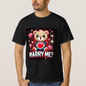 Schattigee teddybeer Trouw met mij Mannen Tshirt (Voorkant)