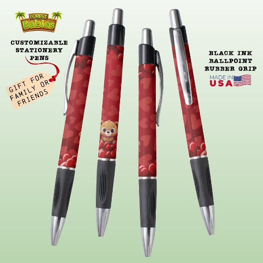 Schattigee teddybeer Valentijnsdag rode harten 🐻  Pen