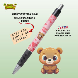 Schattigee teddybeer Valentijns's Harten Gift Roze Pen