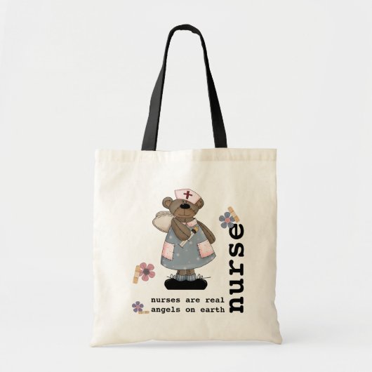 Schattigee teddybeer verpleegkundige waardering ca tote bag (Voorkant)