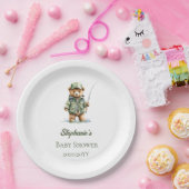 Schattigee teddybeer visser Oh Boy Baby shower Papieren Bordje (Feest)