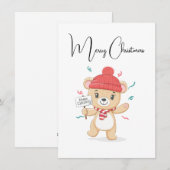 Schattigee teddybeer vrolijke kerst Kaart (Voorkant / Achterkant)
