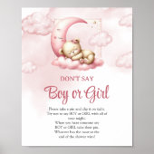 Schattigee teddybeer wolk negen Don't Say Boy of G Poster (Voorkant)