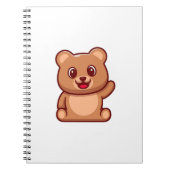 Schattigee teddybeer zwaaiende hand notitieboek (Voorkant)