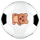 Schattigee teddybeer zwaaiende hand voetbal (Gedraaid)