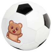 Schattigee teddybeer zwaaiende hand voetbal (Drie kwart)