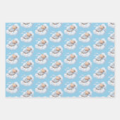 Schattigee Teddyberen en sterren blauw Inpakpapier Vel (Voorkant 3)