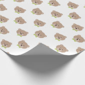 SCHATTIGEE TEDDYBEREN MET GROENE BOWTIES CADEAUPAPIER (Hoek)