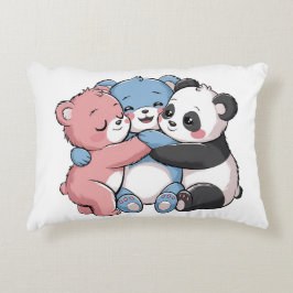 Schattigee teddyberen met panda accent kussen