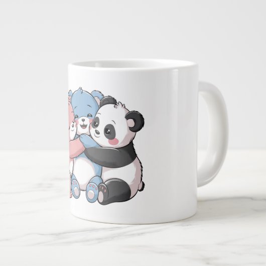 Schattigee teddyberen met panda grote koffiekop (Voorkant rechts)