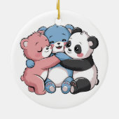 Schattigee teddyberen met panda keramisch ornament (Achterkant)
