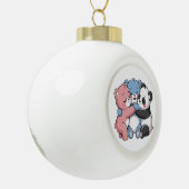 Schattigee teddyberen met panda keramische bal ornament (Links)