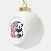 Schattigee teddyberen met panda keramische bal ornament (Rechts)